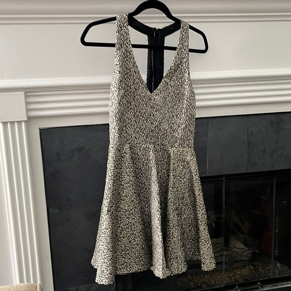 Black/white/gold cocktail dress